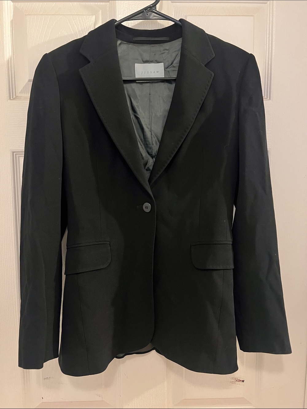 Jigsaw Wool Black Single-Button Tailored Blazer